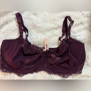 Dream Angels Unlined Lace Bra (BURGUNDY)